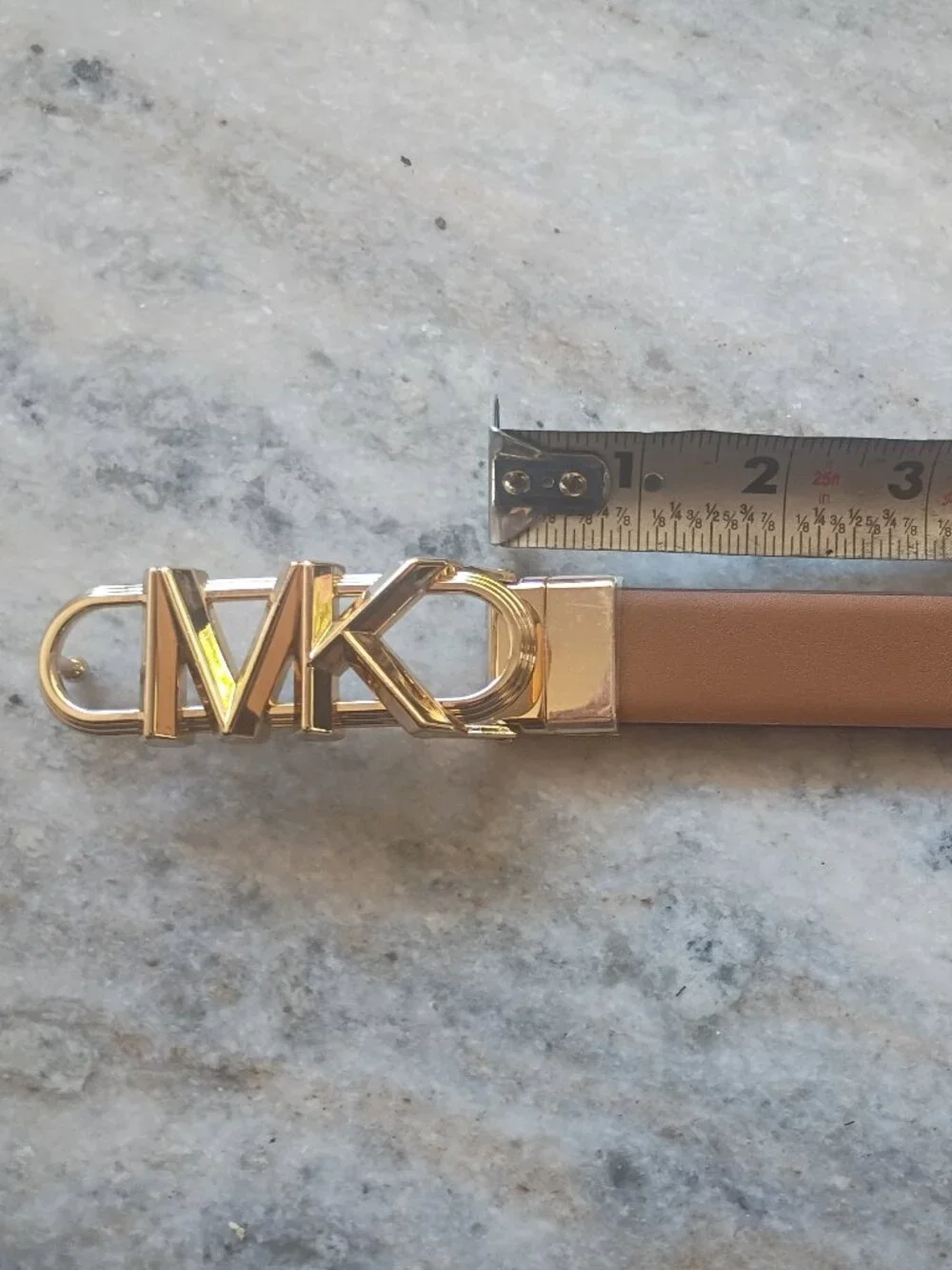 NWT Michael Kors Reversible Logo Twist Belt Brown Tan 41'
